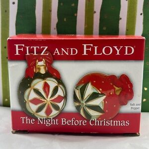 Fitz and Floyd Salt and Pepper Shakers 2006 The Night Before Christmas in Box